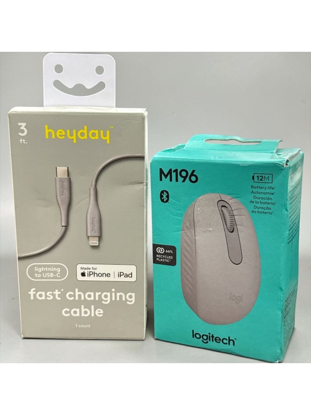 Heyday USB-C Fast Charging Cable 3 Ft & Logitech M196 Wireless Mouse Bluetooth 1